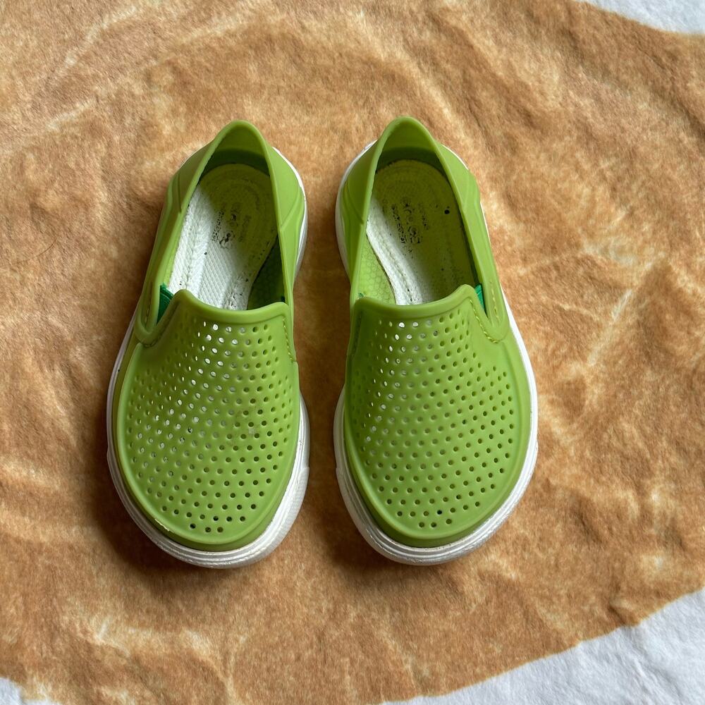 Crocs Kids CitiLane Roka Slip ons Water Boat Shoes Volt Green Shoes 7 - Picture 10 of 13